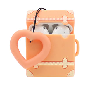 Peach Heart Suitcase AirPod Case