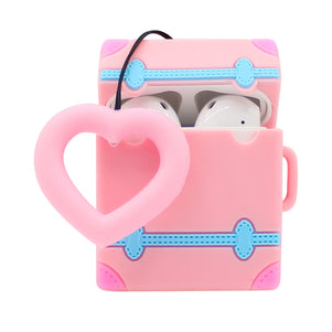 Pink Heart Suitcase AirPod Case