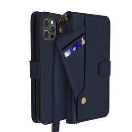 Blue Portafoglio Pelle Case for iPhone 12 Pro Max