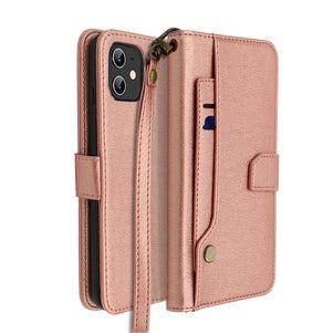 Rose Gold Portafoglio Pelle Case for iPhone 12 Mini