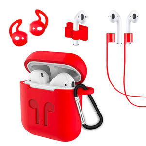 Red Earphone Bundle Silicone AirPod Case