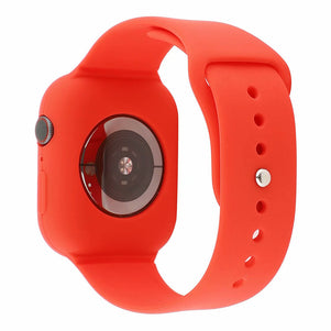 Red Silicone iWatch Band with Case 42mm