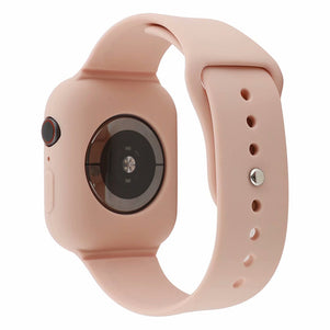 Rose Pink Silicone iWatch Band with Case 40mm