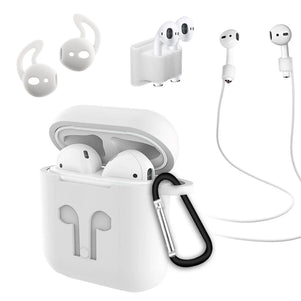 White Earphone Bundle Silicone AirPod Case