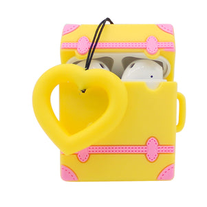 Yellow Heart Suitcase AirPod Case