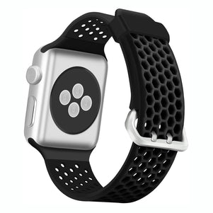 Black Honeycomb Silicone iWatch Band 42/44mm