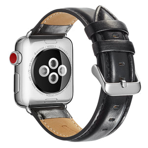 Black Luxury Leather iWatch Band 42/44mm