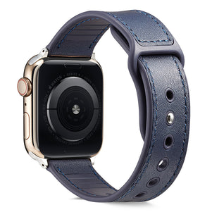 Dark Blue TPU Leather iWatch Band 42/44mm