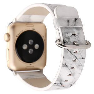 Grey Marble Print Leather iWatch Band 38/40mm