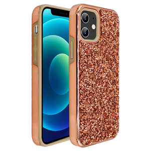 Rose Gold Ibrido Diamond Case for iPhone 12 / 12 Pro