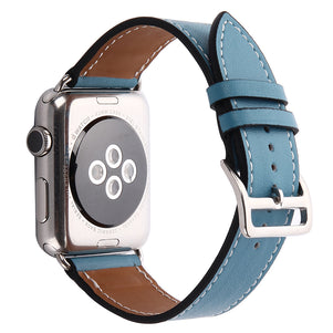 Light Blue Single Tour Leather iWatch Band 42/44mm