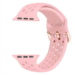 Pink Breathable Silicone iWatch Band 38/40mm