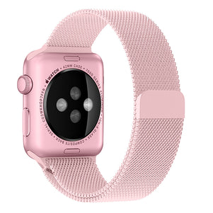 Pink iWatch Milanese Stainless Steel Loop Band 42/44mm