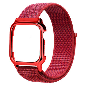 Red Nylon iWatch Band with Case 38mm