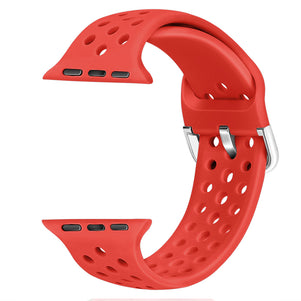 Red Breathable Silicone iWatch Band 38/40mm