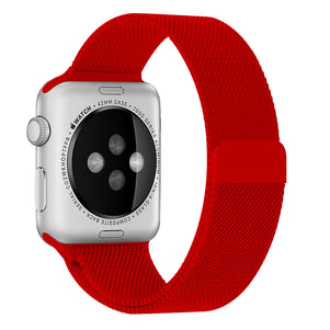 Red iWatch Milanese Stainless Steel Loop Band 42/44mm