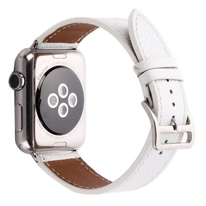 White Single Tour Leather iWatch Band 42/44mm