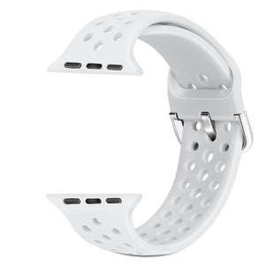 White Breathable Silicone iWatch Band 38/40mm