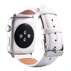 White Crocodile Leather iWatch Band 38/40mm